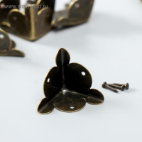 Уголок металл "Треугольник" набор 10 шт+гвозд. бронза 1,8х1,8 см Уголок металл "Треугольник" набор 10 шт+гвозд. бронза 1,8х1,8 см