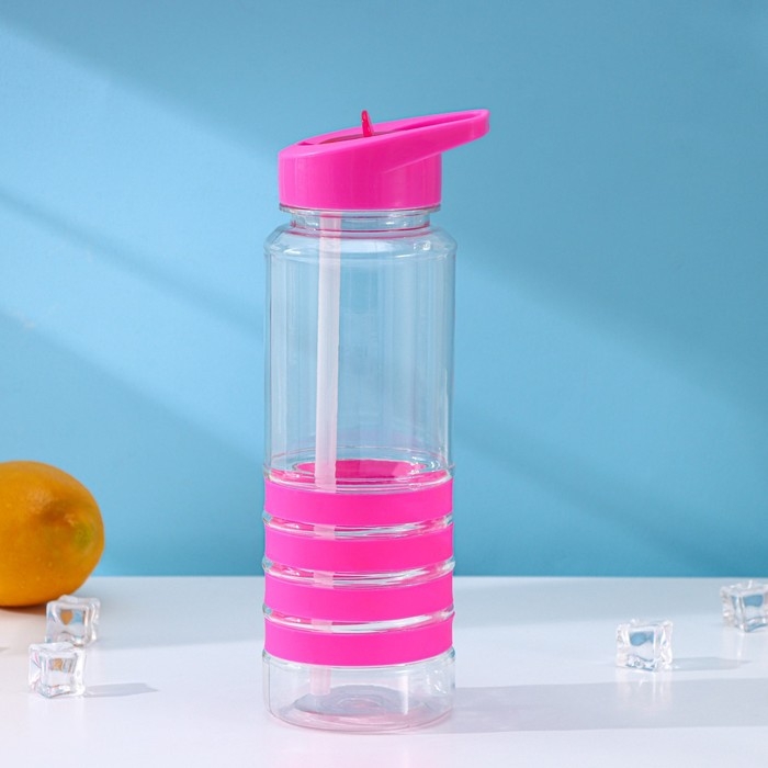 Бутылка с трубочкой Доляна &laquo;Спорт&raquo;, 700 мл, 23,5&times;7,5&times;8,5 см, цвет МИКС