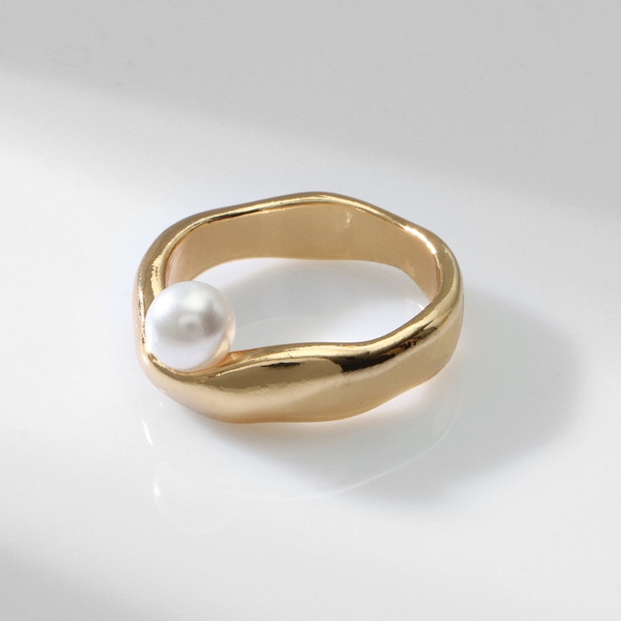 Кольцо с жемчугом &laquo;Тренд&raquo; бусина, цвет золото, размер 18