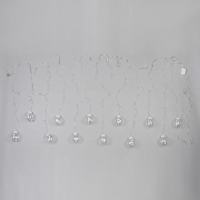 Гирлянда &laquo;Бахрома&raquo; 2.4 &times; 0.7 м с насадками &laquo;Шарики&raquo;, IP20, прозрачная нить, 108 LED, свечение мульти, 8 режимов, 220 В