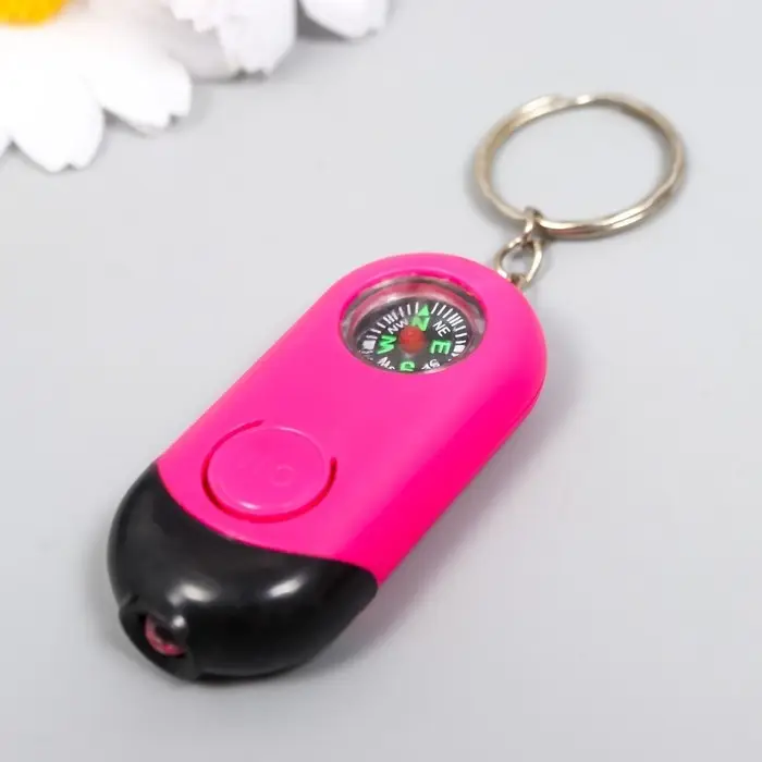 Фонарик брелок для ключей на кольце &laquo;Компас&raquo;, 4.8&times;2.8&times;1 см, МИКС