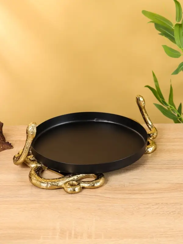 Поднос с бортиками &laquo;Золотая змейка&raquo;, 33&times;24&times;10 см, алюминий, сталь