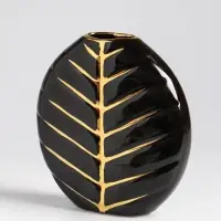 Ваза настольная керамика "Новайо" 18х17 см, чёрный