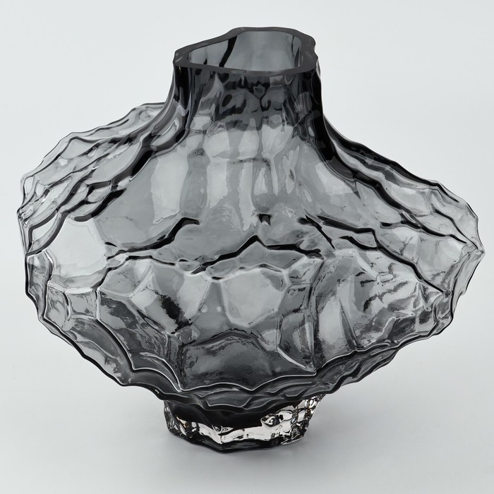 Ваза для цветов &laquo;Диаманд блэк&raquo; из черного стекла 16&times;19&times;19 см