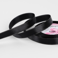 Лента атласная &laquo;Серебряные нити&raquo;, 15 мм &times; 23 &plusmn; 1 м, цвет чёрный №39