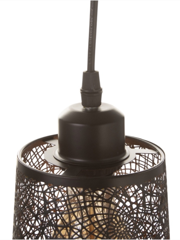 Светильник "Манчестер" (Вышивка) 1х40Вт Е27 черный 12,5х12,5х24+100см