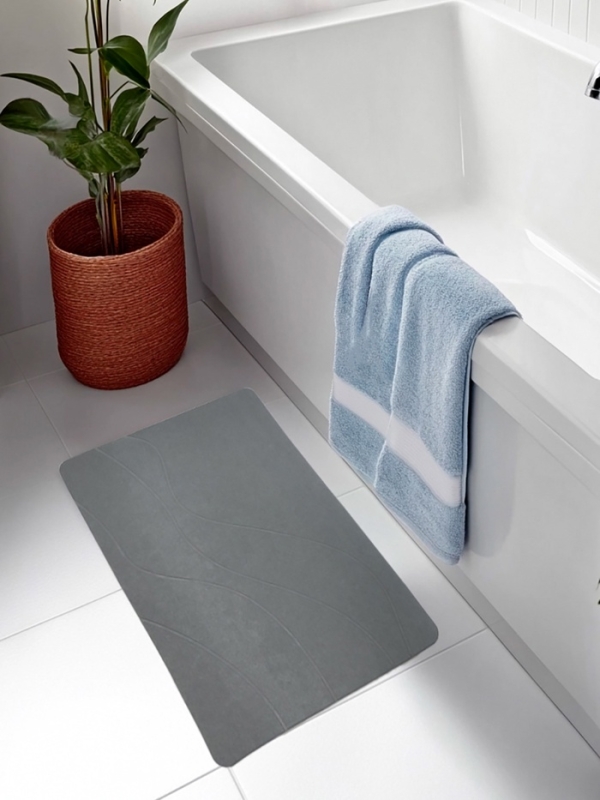 Коврик для ванной SAVANNA, из диатомитового камня, толщина 1 см, 39&times;60 см, серый