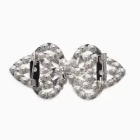 Зажим для кардигана "Ажур", шип, цвет белый в серебре