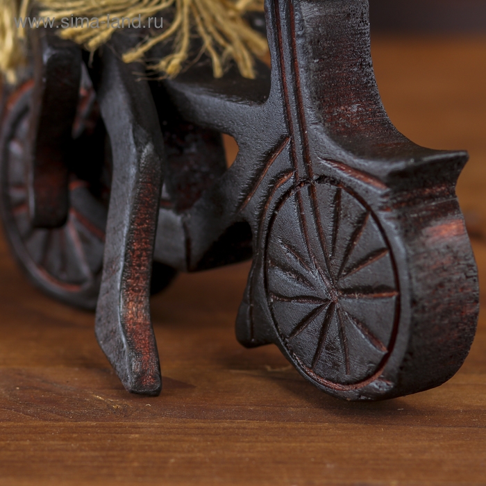 Сувенир &laquo;Аборигены парочка на мотоцикле&raquo;, 7&times;15&times;17 см, дерево