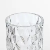 Ваза стекло настольная "Шерри" ромбы, 24,5х10,5 см, прозрачный