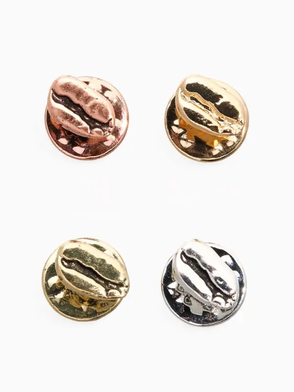 Значки "Зерна кофе" (набор 4шт), цвет МИКС