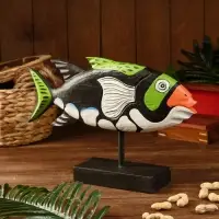 Сувенир "Рыба разноцветная" дерево на подставке 37х9х29 см