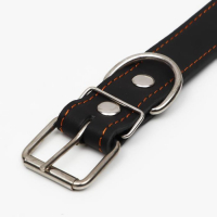 Ошейник кожаный на синтепоне, 70 х 3,5 см, ОШ 45-60 см, чёрный Ошейник кожаный на синтепоне, 70 х 3,5 см, ОШ 45-60 см, чёрный