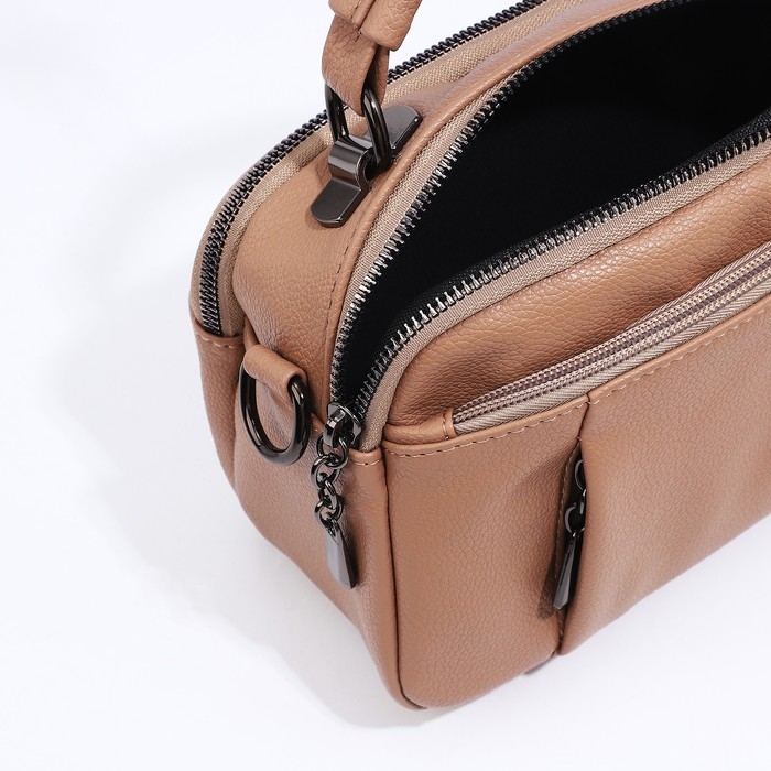 Сумка женская на молнии, цвет бежевый Сумка женская на молнии, цвет бежевый