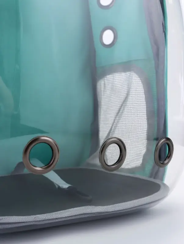 Рюкзак для переноски животных прозрачный, 31 х 28 х 42 см, бирюзовый