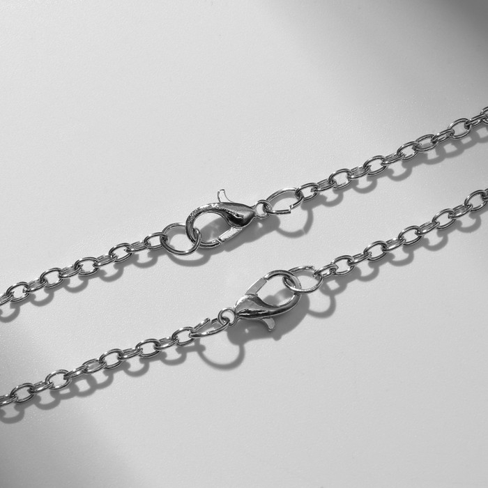 Кулоны &laquo;Неразлучники&raquo; на магните, проектор, сердце, цвет серый в серебре, 45 см