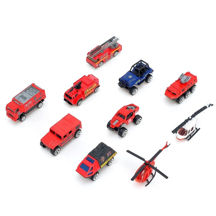 Машина металлическая &laquo;Пожарные&raquo;, набор 10 шт.