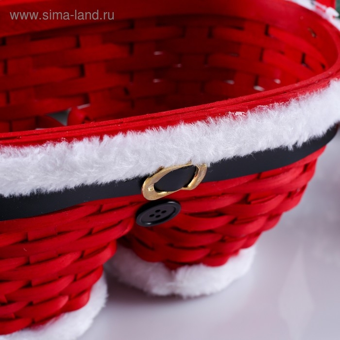 Корзина &laquo;Новогодние штаны&raquo;, красные, 23&times;12&times;13/23 см, шпон