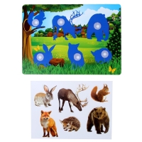 Развивающая игра на липучках &laquo;&lrm;Изучаем мир лесных животных&raquo;, методика Домана, с обучающими карточками по методике Глена Домана