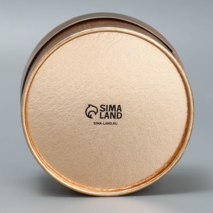 Коробка для макарун, кондитерская упаковка тубус с окном, &laquo;Золото&raquo;, 12 х 12 х 5 см