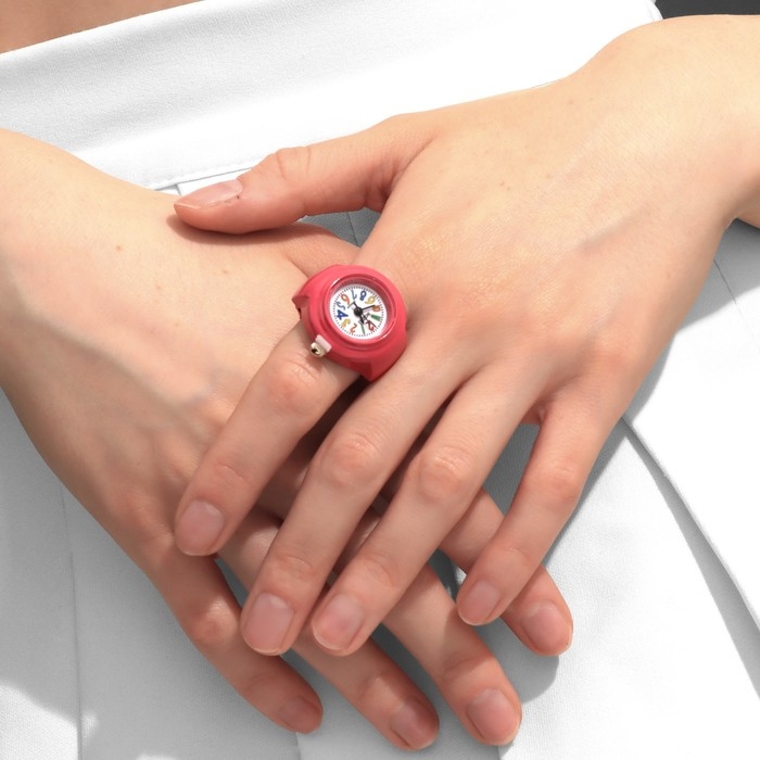 Кольцо «Время» часы мульти, цвет розовый Кольцо «Время» часы мульти, цвет розовый