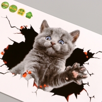 Наклейка 3Д интерьерная Котик 30*20см Наклейка 3Д интерьерная Котик 30*20см