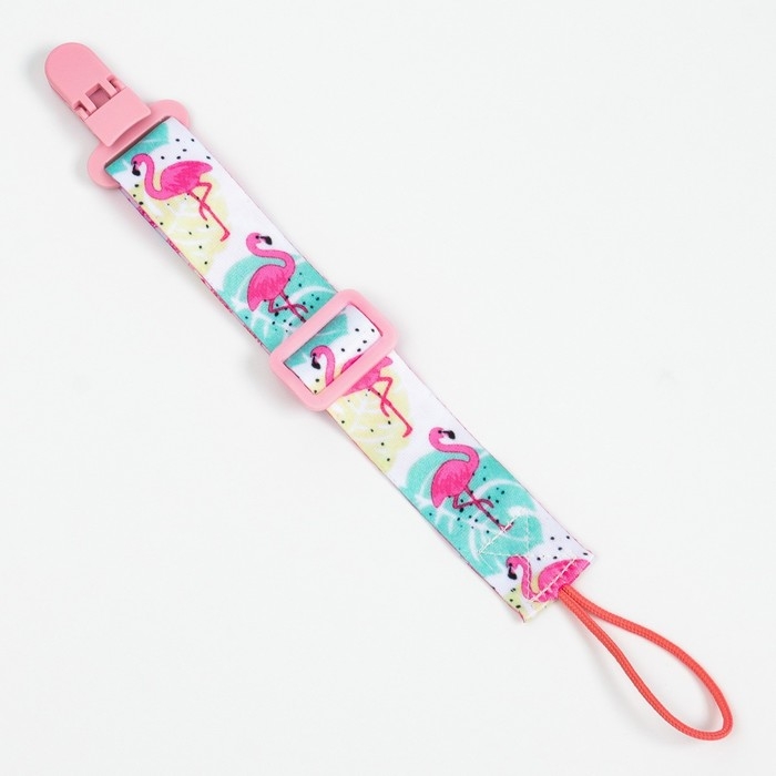 Держатель для соски - пустышки &laquo;Фламинго&raquo;, на ленте