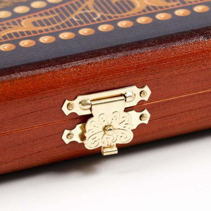 Нарды деревянные большие, с шашками "Гусарские", настольная игра, 60 х 60 см