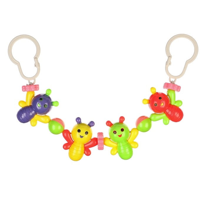 Растяжка на коляску/кроватку &laquo;Веселые бабочки&raquo;, 4 игрушки, Крошка Я