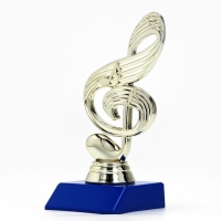 Кубок &laquo;Скрипичный ключ&raquo;, наградная фигура, подставка пластик синяя, 14,5 х 6,5 х 6 см.