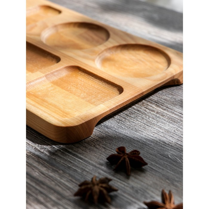 Поднос-подставка Adelica «Чайная станция», на 2 персоны, с потайными ручками, 40×18×1,8 см, берёза Поднос-подставка Adelica «Чайная станция», на 2 персоны, с потайными ручками, 40×18×1,8 см, берёза