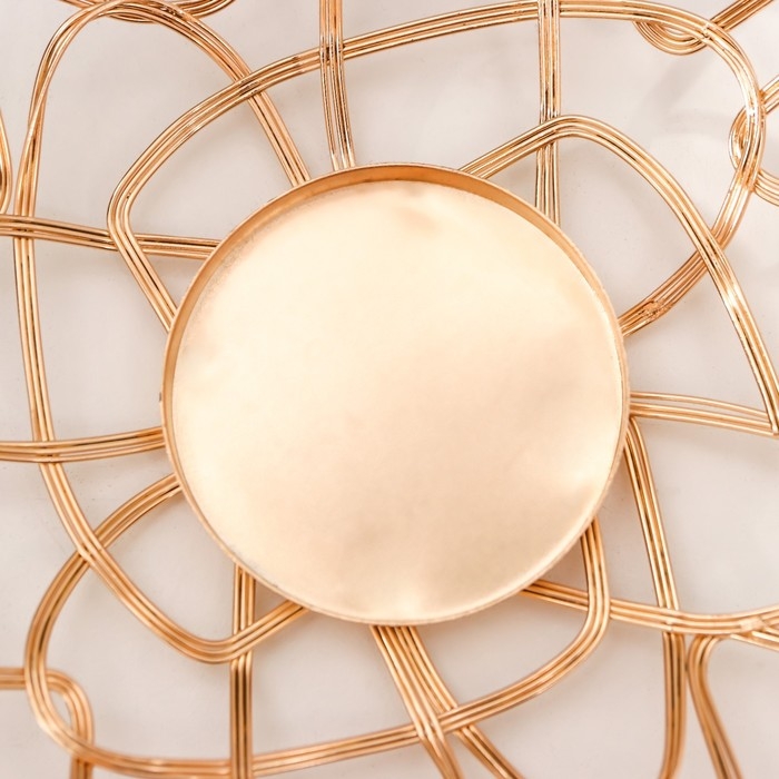 Подсвечник металл Подсвечник металл "Лофт. Переплетение" золото набор 3 шт 7х9х9 10х12,5х12,5 13х16х16 см