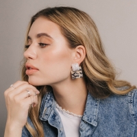 Серьги акрил &laquo;Квадрат&raquo; плоский, цветные