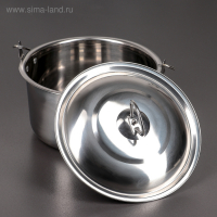 Котелок из нержавеющей стали &laquo;Походный&raquo;, высота без крышки 11 см, с крышкой 18 см, 3 л, d=22 см