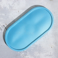 Подсвечник овальный из гипса,17,5х9х1,5см,голубой