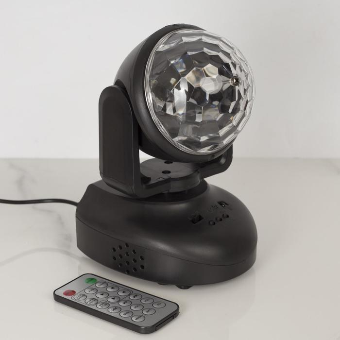 Световой прибор &laquo;Вращающийся шар&raquo; 8.5 см, динамик, свечение RGB, 220 В