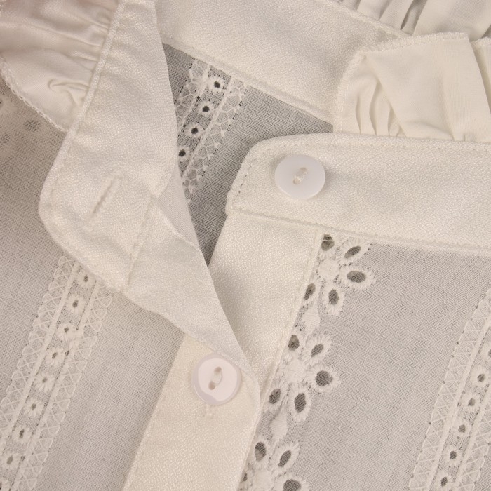 Воротник ложный стойка, ажурный, диаметр горловины = 46 см, 33 &times; 25,5 см, цвет айвори