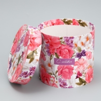 Набор шляпных коробок 5 в 1, упаковка подарочная, &laquo;Цветы&raquo;, 13 х 14 ‒ 19.5 х 22 см