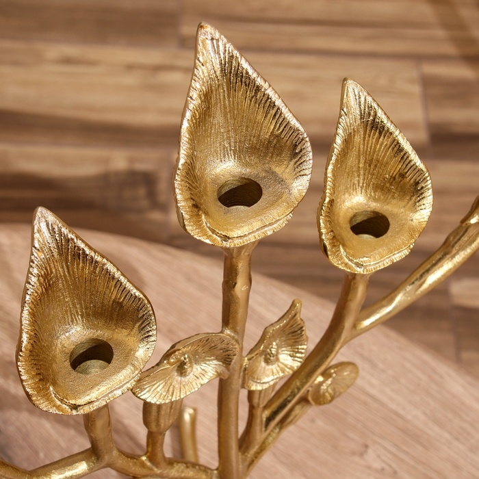 Подсвечник на 5 свечей Подсвечник на 5 свечей "Цветы" алюминий 47х25х46 см