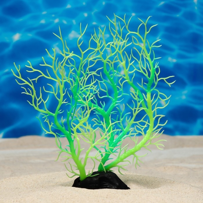 Растение искусственное аквариумное, светящееся, 20 см, зелёное Растение искусственное аквариумное, светящееся, 20 см, зелёное
