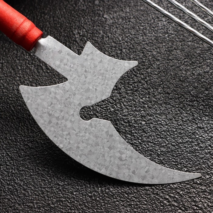 Набор шампуров-спиц 12 шт, с ножом, рабочая часть - 21 см, ширина - 2 мм, толщина - 2 мм