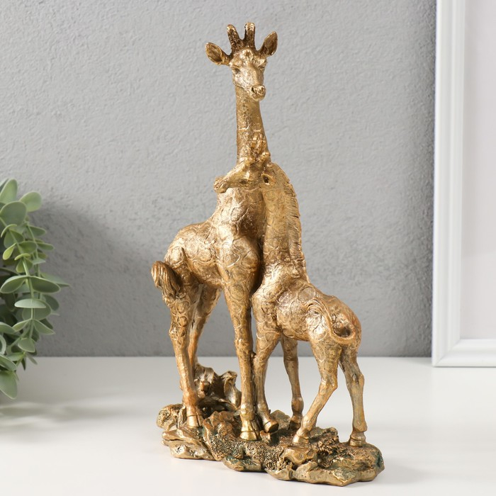 Сувенир полистоун "Жираф с детёнышем" 27х7,5х18 см