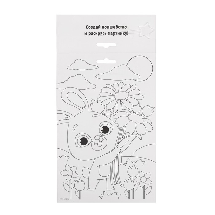 Набор для творчества. Аппликация фольгой &laquo;Зайчик с цветами&raquo;
