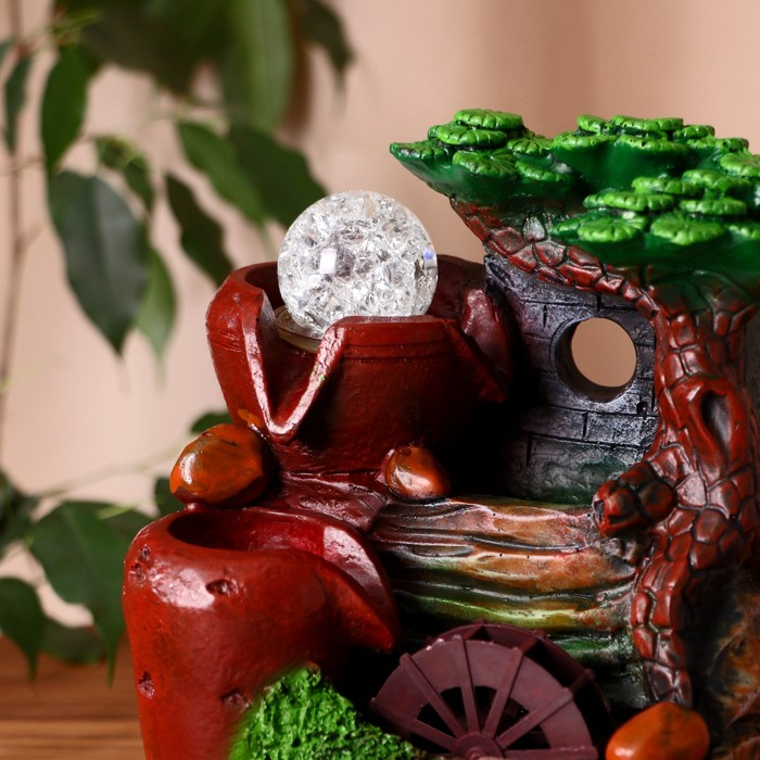 Фонтан "Два кувшина на камнях" 10х14х19 см (с подсветкой)