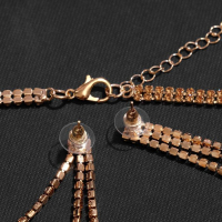 Набор 2 предмета: серьги, колье «Лёд» косичка, цвет золото, 80 см Набор 2 предмета: серьги, колье «Лёд» косичка, цвет золото, 80 см