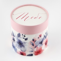 Набор шляпных коробок 4 в 1 &laquo;Акварельные цветы&raquo;, 12 х 12 - 20 х 20 см