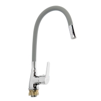 Смеситель для кухни Accoona A4890T-5, однорычажный, гибкий излив, серый/хром Смеситель для кухни Accoona A4890T-5, однорычажный, гибкий излив, серый/хром