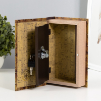 Шкатулка-сейф шёлк "Карта мира. История" 21х13х5 см Шкатулка-сейф шёлк "Карта мира. История" 21х13х5 см