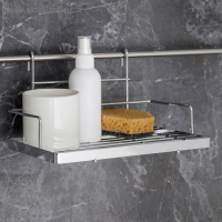 Полка на рейлинг Доляна, 24,5&times;17&times;14,5 см, цвет хромированный