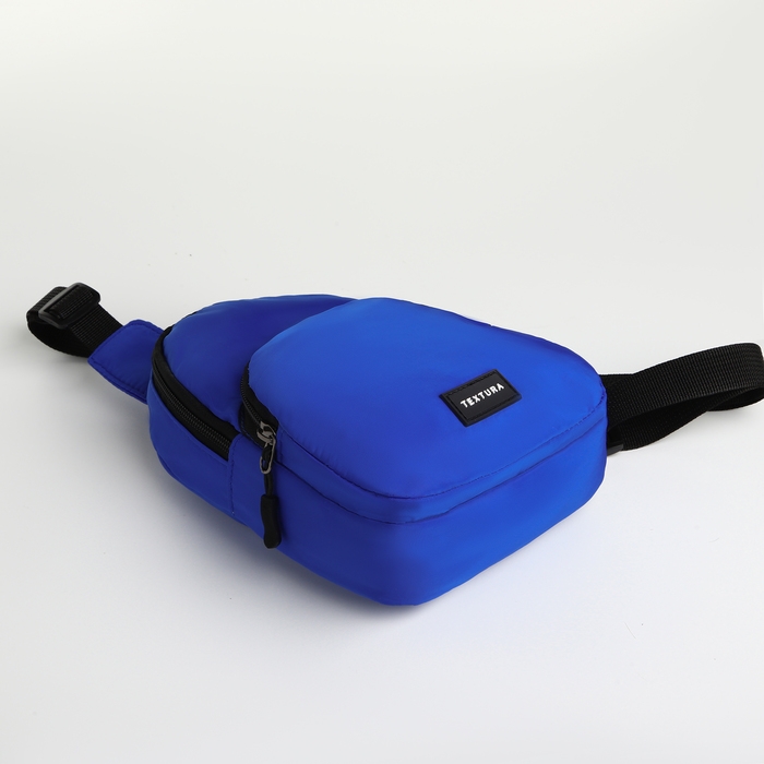 Сумка-слинг на молнии TEXTURA, наружный карман, цвет синий Сумка-слинг на молнии TEXTURA, наружный карман, цвет синий